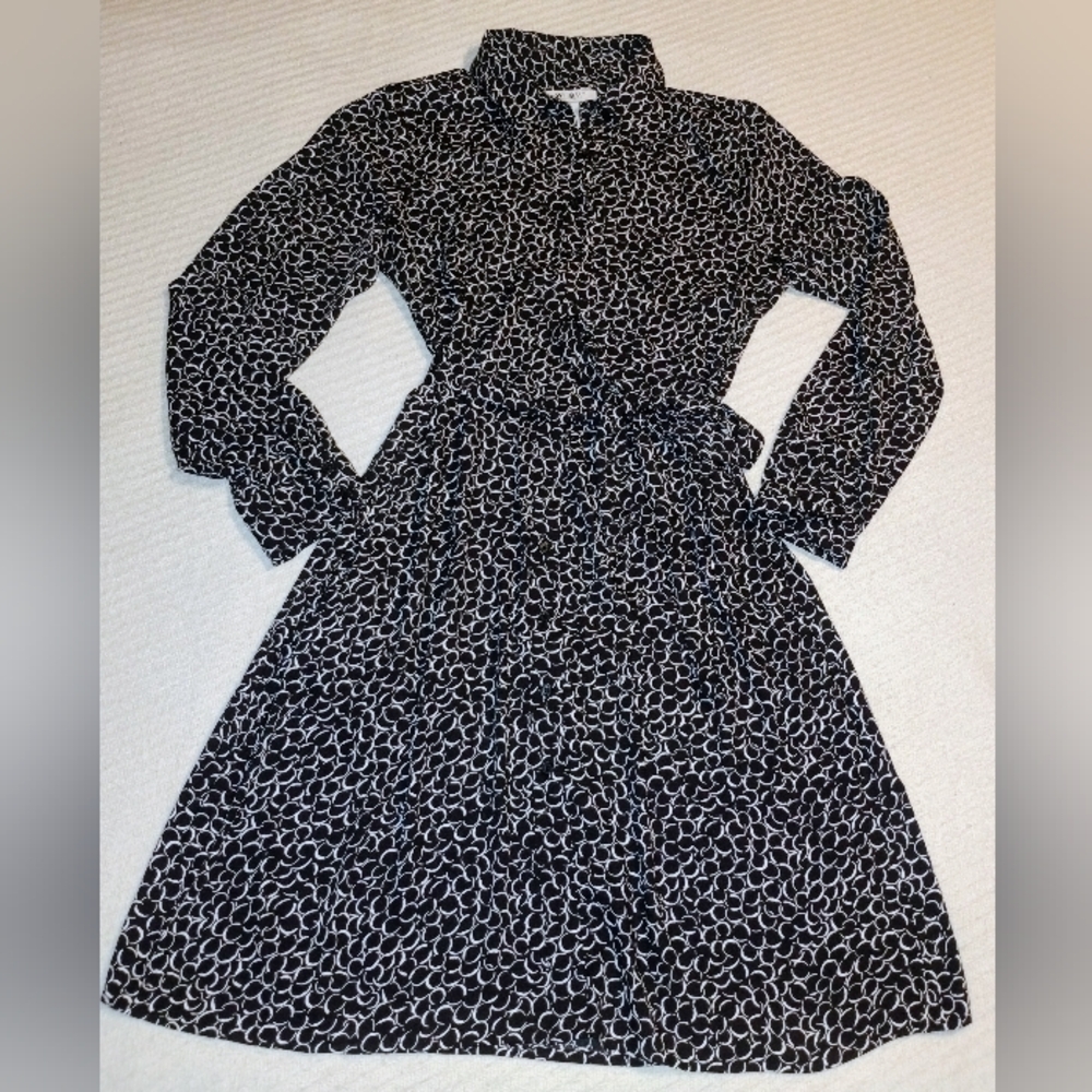 WHBM Long Sleeve Collared Soft Shirt Dress Women's 8